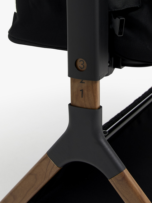 Beemoo CARE Luna Bedside Crib, Black/Ebony Oak