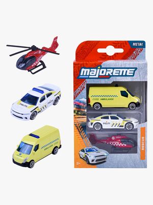 Majorette SOS Utrykningskjøretøy 3-Pack, Flerfarget