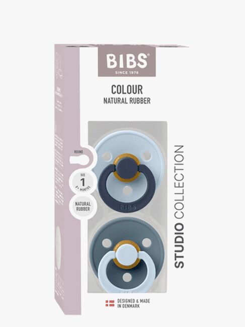BIBS Studio Colour Fusion Napp 2-Pack Stl 1, Baby Blue Petrol mix