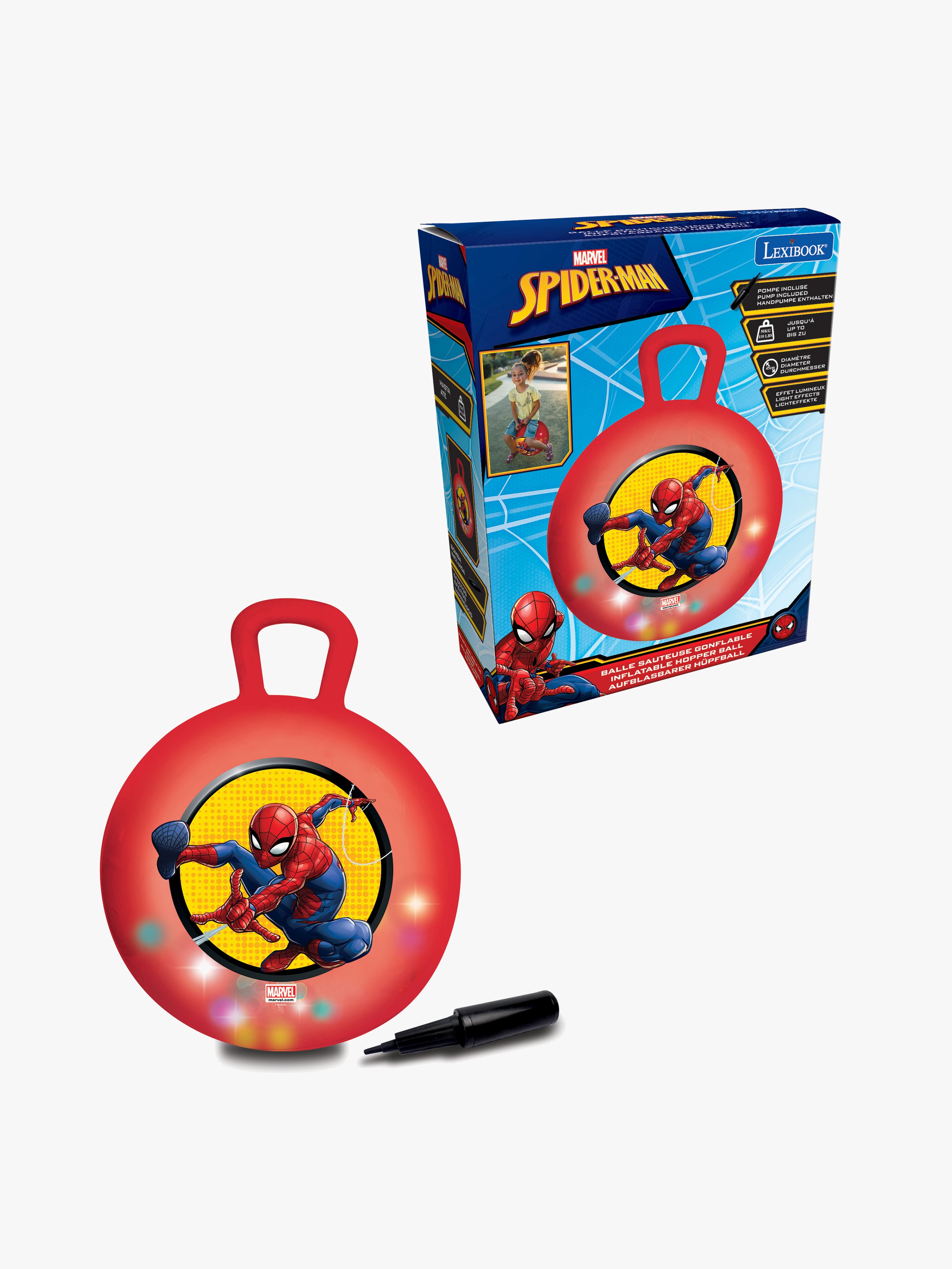 Marvel Spider-Man Uppblåsbar Hoppboll med Ljuseffekt