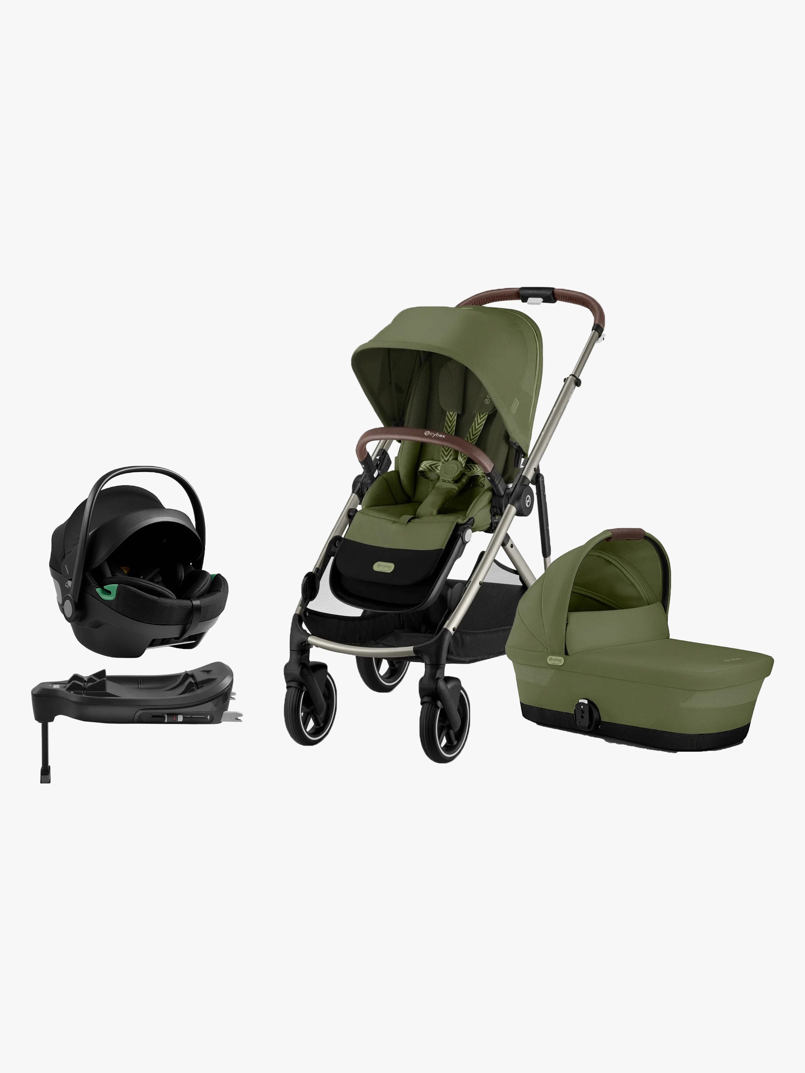Cybex GAZELLE S Duovagn inkl. Axkid GOKID Babyskydd &  Bas, Moss Green