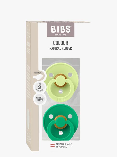 BIBS Colour Napp 2-Pack Latex Stl 2 Anatomisk, Matcha/Cactus
