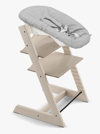 Stokke Tripp Trapp Matstol inkl. Newborn Set, Whitewash/Grey