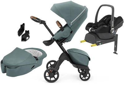 Stokke Xplory X Duovagn inkl. Maxi-Cosi CabrioFix i-Size & Bas, Cool Teal