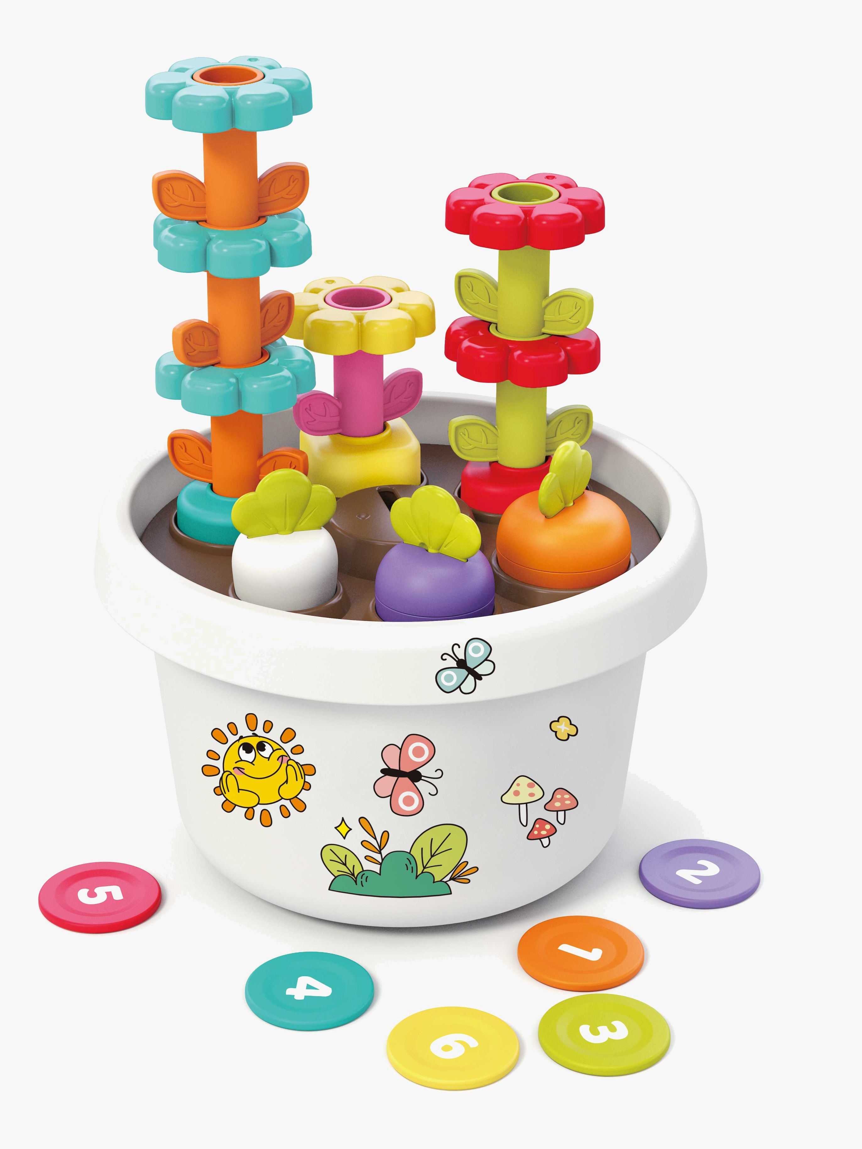 Kinder and Kids Montessorilek  Kreativ Kruka med Växter och Klistermärken