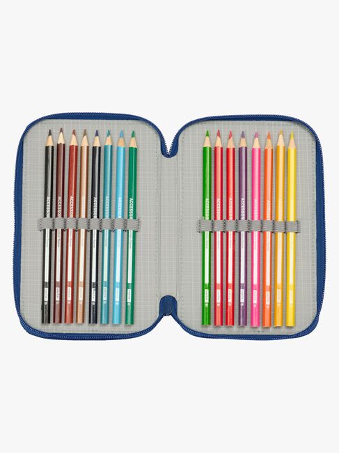 Draktränaren  Fyllt Trippelpennfodral 37 Delar, Blå