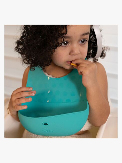 bblüv Haklappstallrikar & Sked, Aqua/Grå