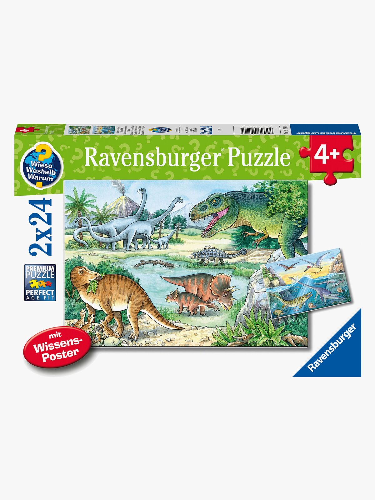 Ravensburger Pussel Dinosaurier på Land och i Vatten 2x24 Bitar