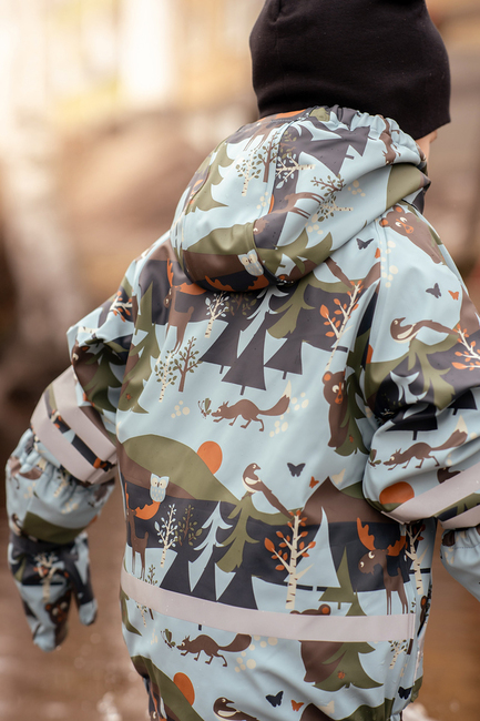 Lindberg Lekhyttan Fodrat Regnställ, Light Blue/Brown