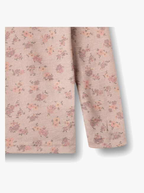 Wheat Alfie Långärmad Topp Merinoull, Lilac Flowers