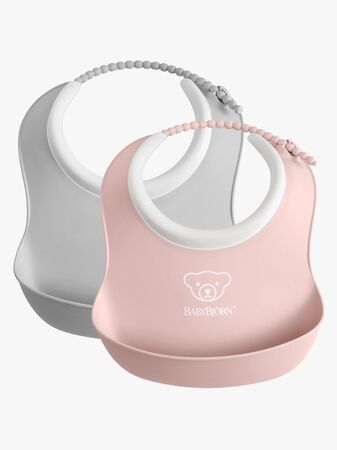 BabyBjörn Haklappsset 2-Pack, Grå/Rosa