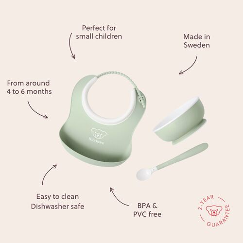 BabyBjörn Matset 3-delar, Blekgrön