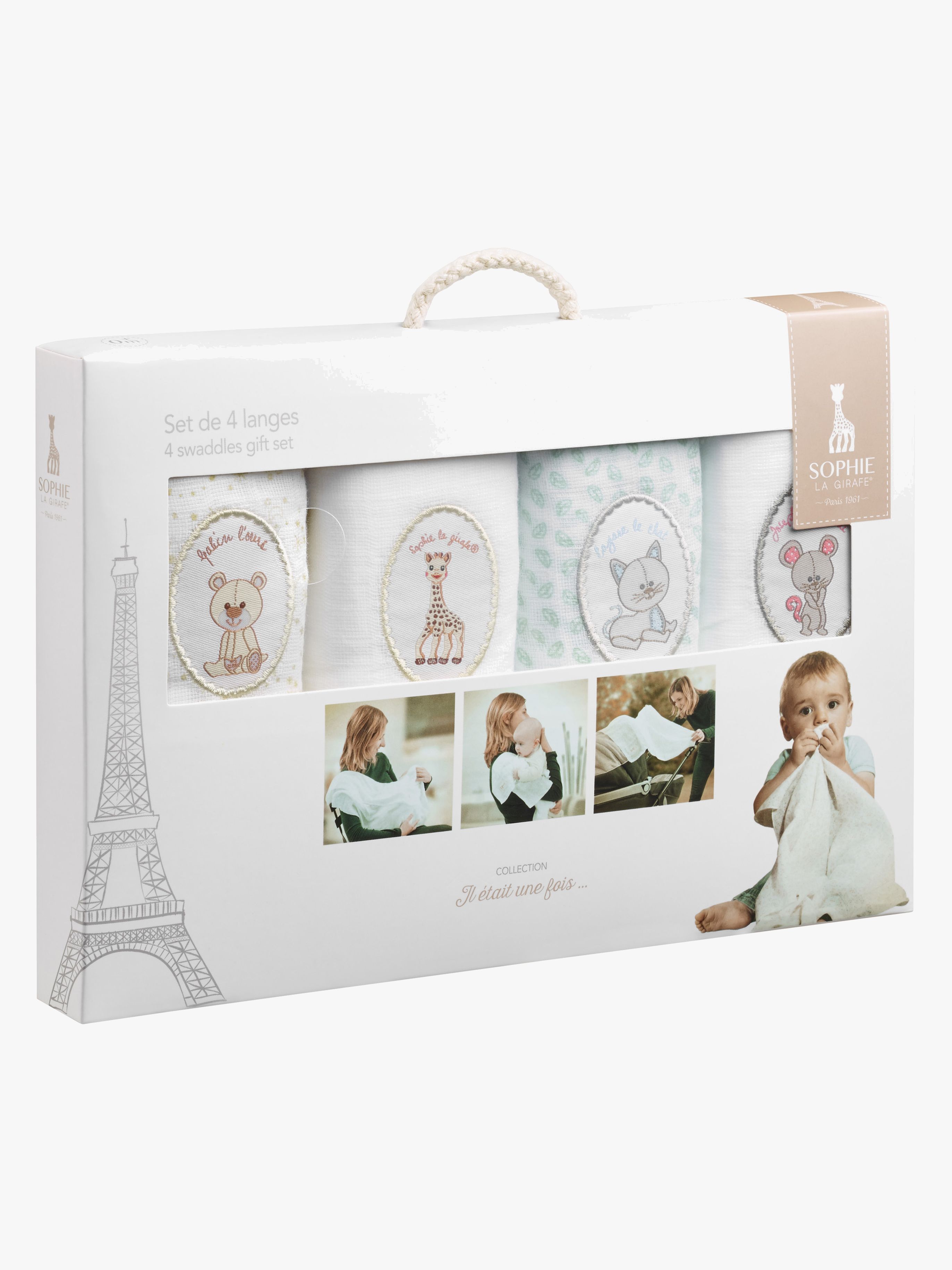 Sophie the Giraffe Muslinfilt 4-pack