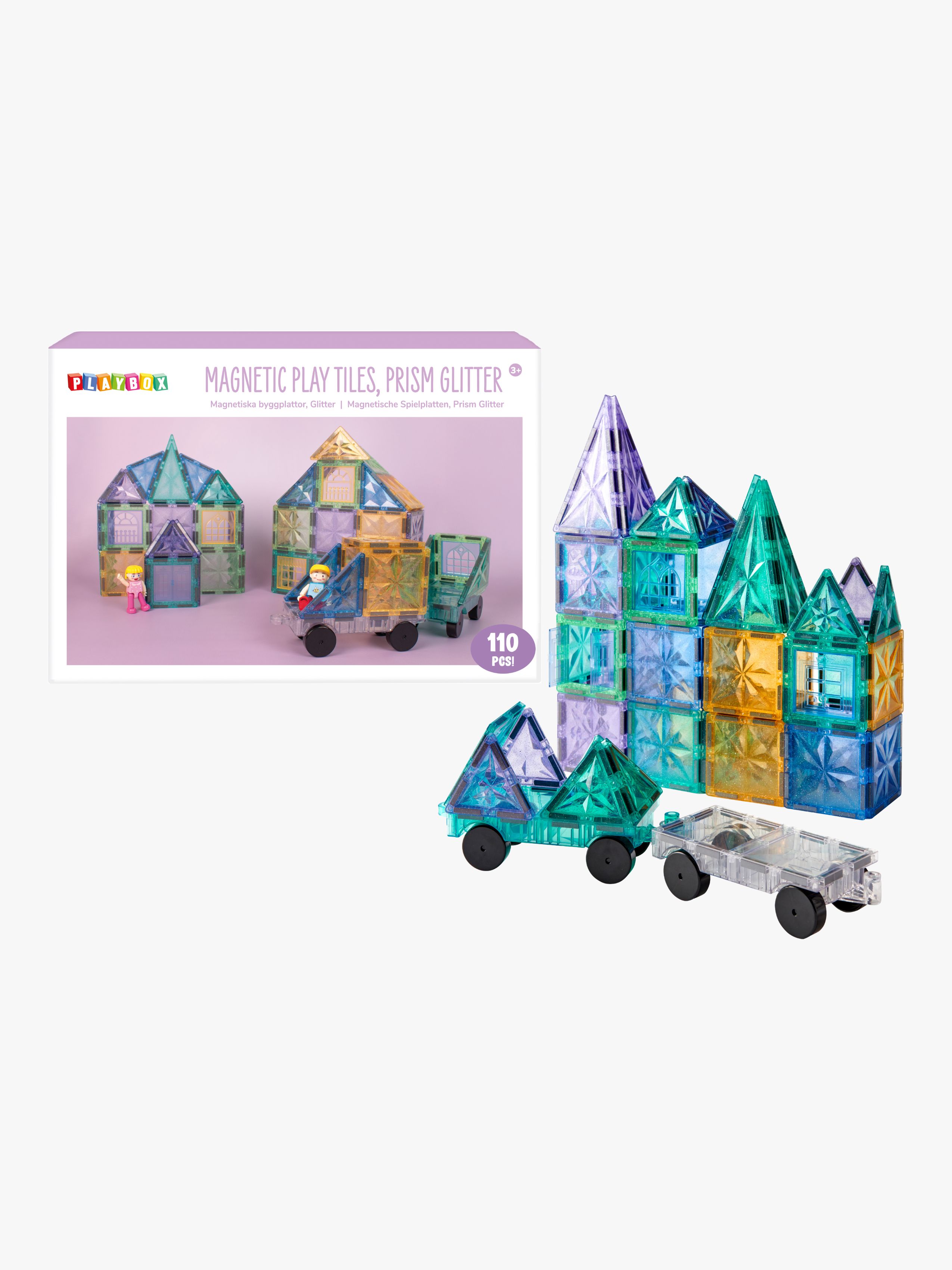 Playbox Magnetiska Brickor Glitter 110 Delar