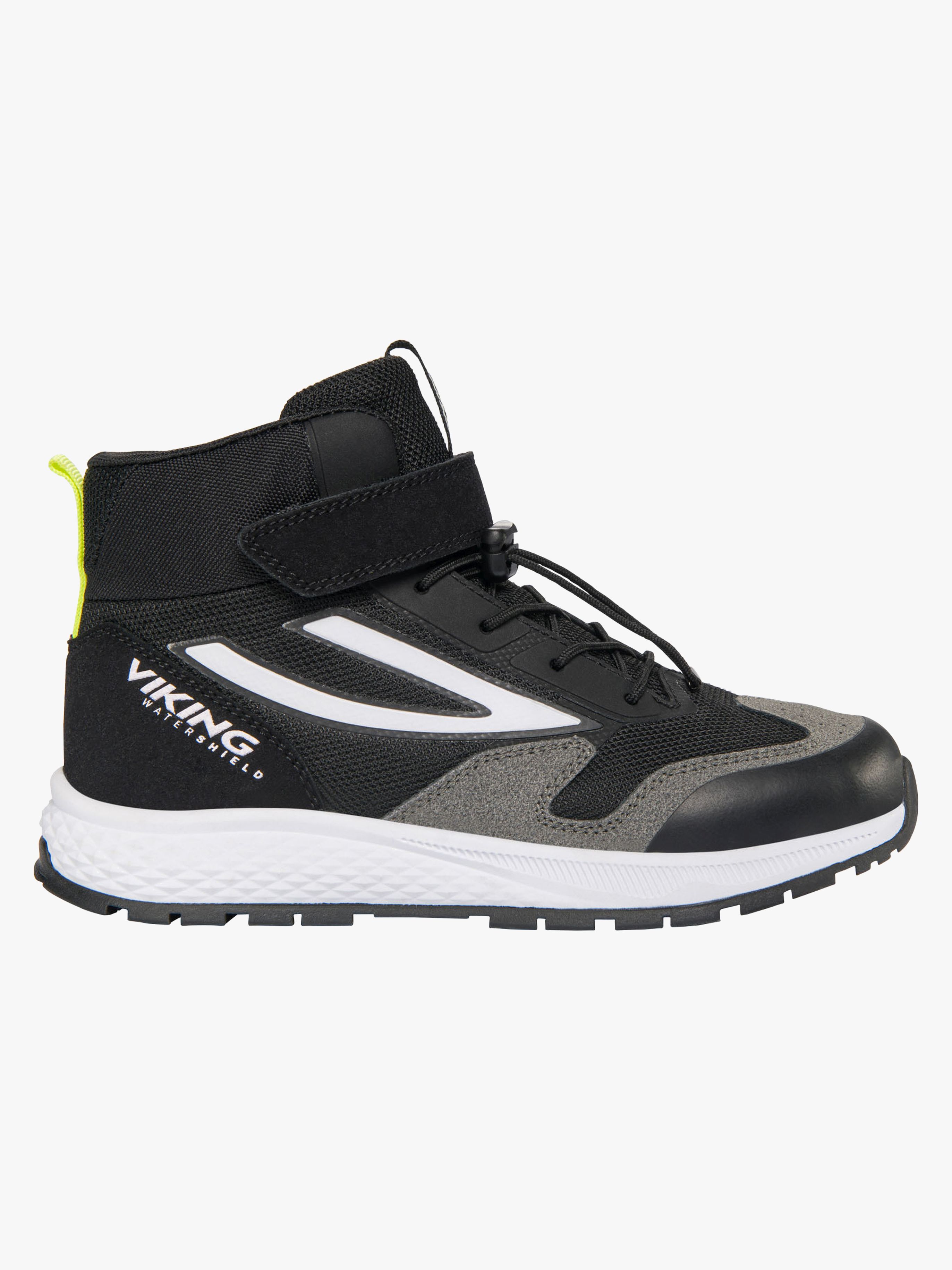 Viking Century Mid 1V SL WP Sneakers, Black/Lime, 34