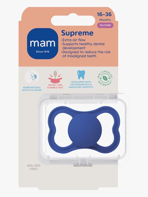 MAM Supreme Napp Silikon 16-36m, Blå