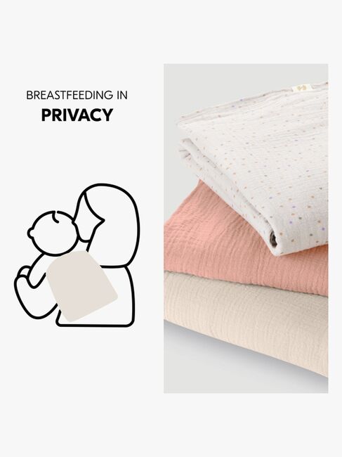 Hauck Cuddle N Clean Muslinfilt 3-Pack, Beige Dots/Cork/Beige