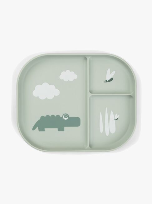 Done By Deer Foodie Delad Tallrik Croco, Grön