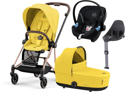 Cybex Mios Duovagn inkl. Aton M, Rosegold/Mustard Yellow