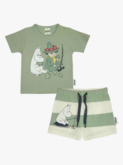 Mumin by Martinex Ledighet Shorts Set, Grön/Vit