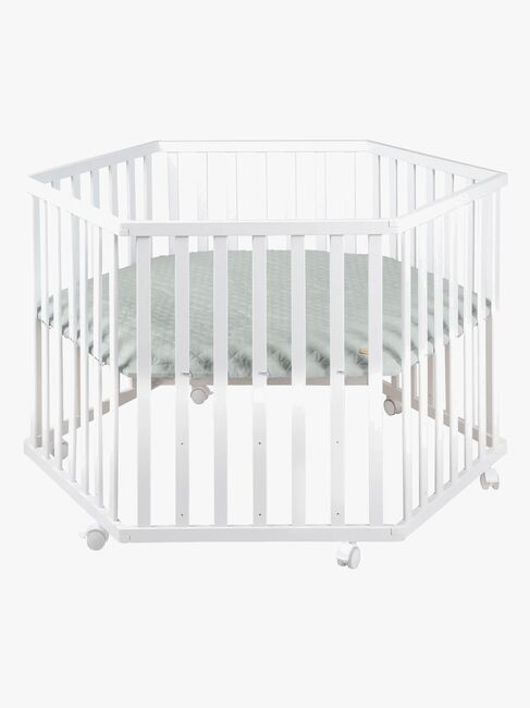 Roba Hexagon Lekhage med Hjul, White & Green
