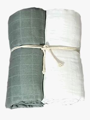 Mini Dreams Muslinfilt 2-pack, Grön Sand