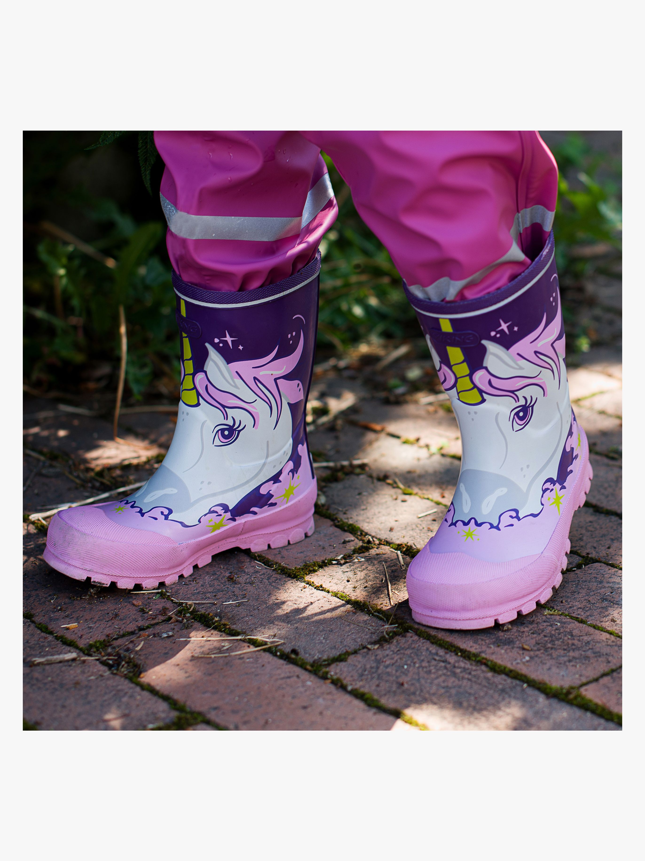 Viking Jolly Print Gummistövlar, Purple, 33 - Bäst i test