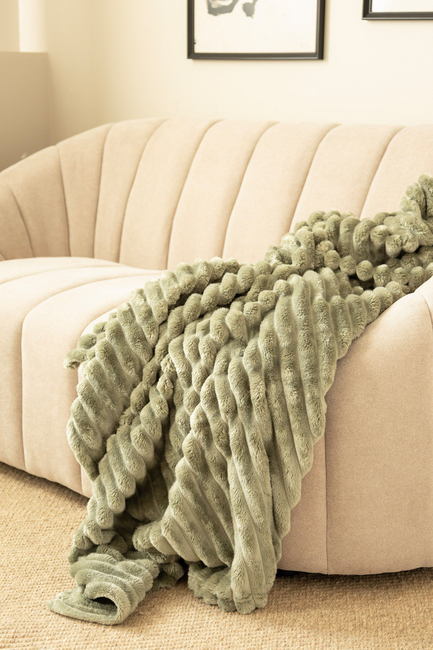 KMCarpets Stripe Pläd 130x170, Grön