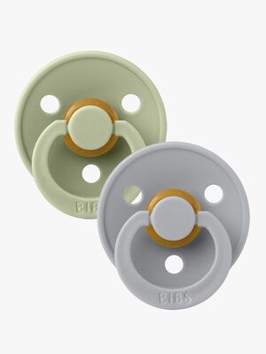 BIBS Colour Napp 2-pack Latex Stl 1 Rund, Sage/Cloud