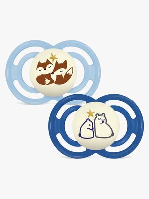 MAM Perfect Night Napp Silikon 2-Pack 6-16m, Blå