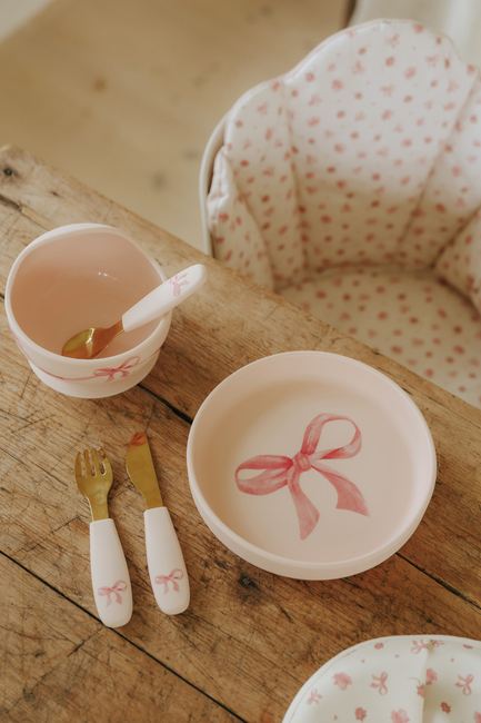 Elodie Tallrik Set Silikon, Rosy Bow