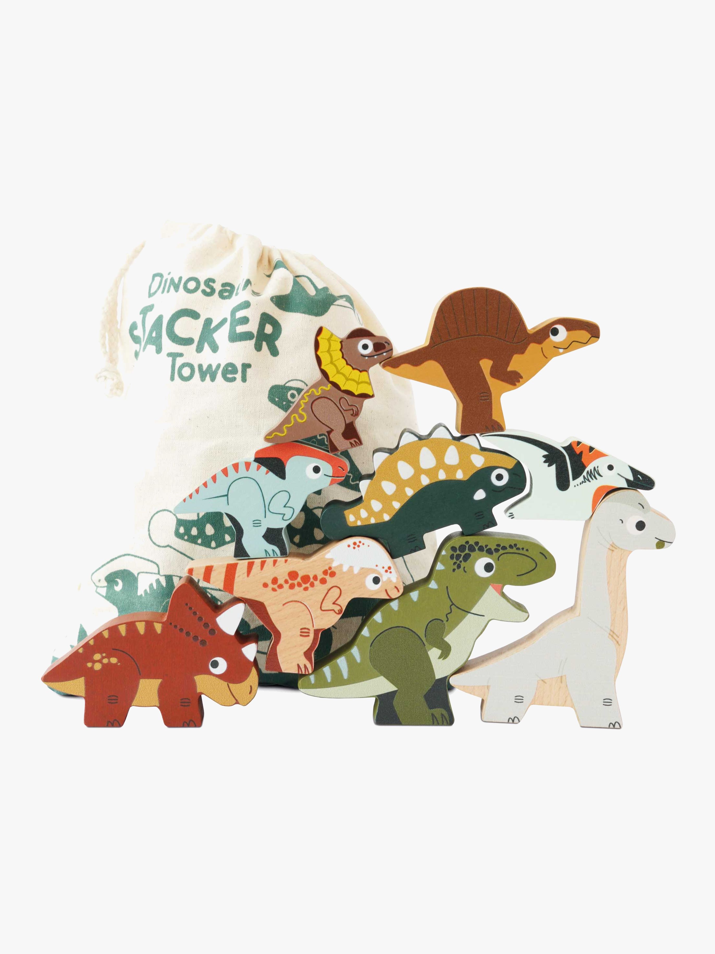 Le Toy Van Stapelklossar Dinosaurier &  Påse