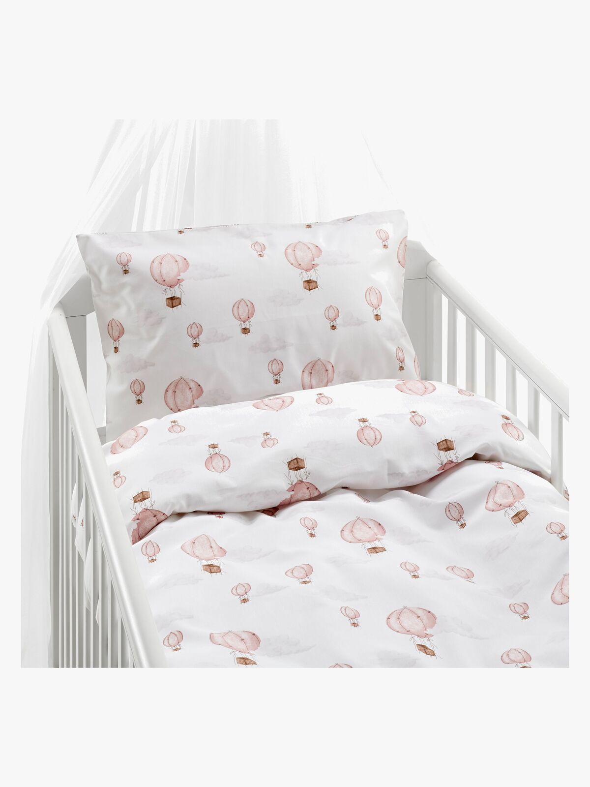 Borganäs Bäddset Spjälsäng Ballong 2-delat 100x130, Rosa