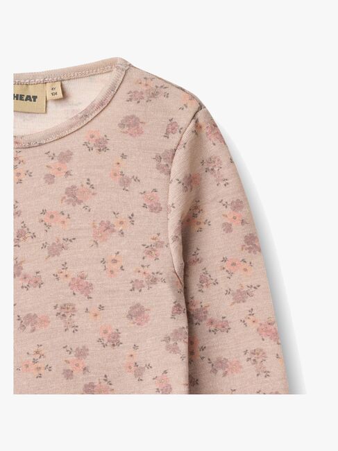 Wheat Alfie Långärmad Topp Merinoull, Lilac Flowers