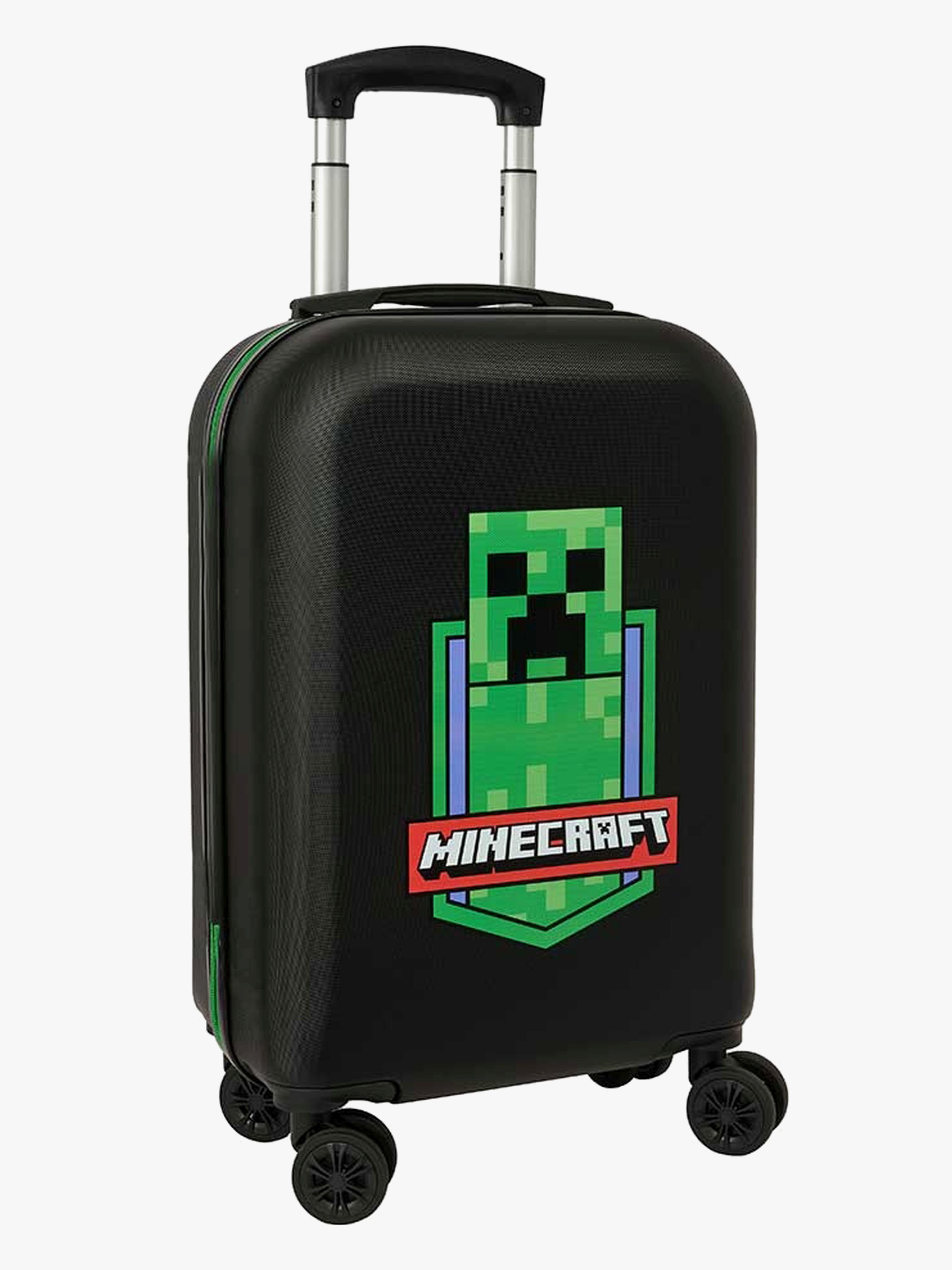 Minecraft Kabin Resväska 38L, Grön/Svart