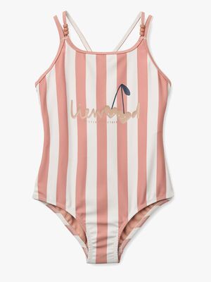 LIEWOOD Suna Baddräkt, Coral blush/creme de la creme stripe