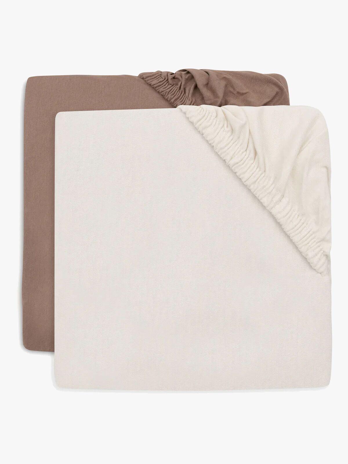 Jollein Dra-på-lakan 2-Pack 40x80, Milky Coffee/Ivory