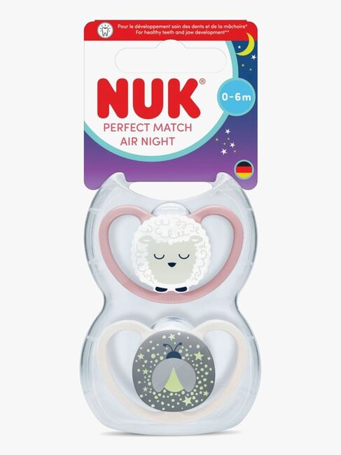 NUK Perfect Match Air Night Napp 2-Pack Stl 1, Sheep