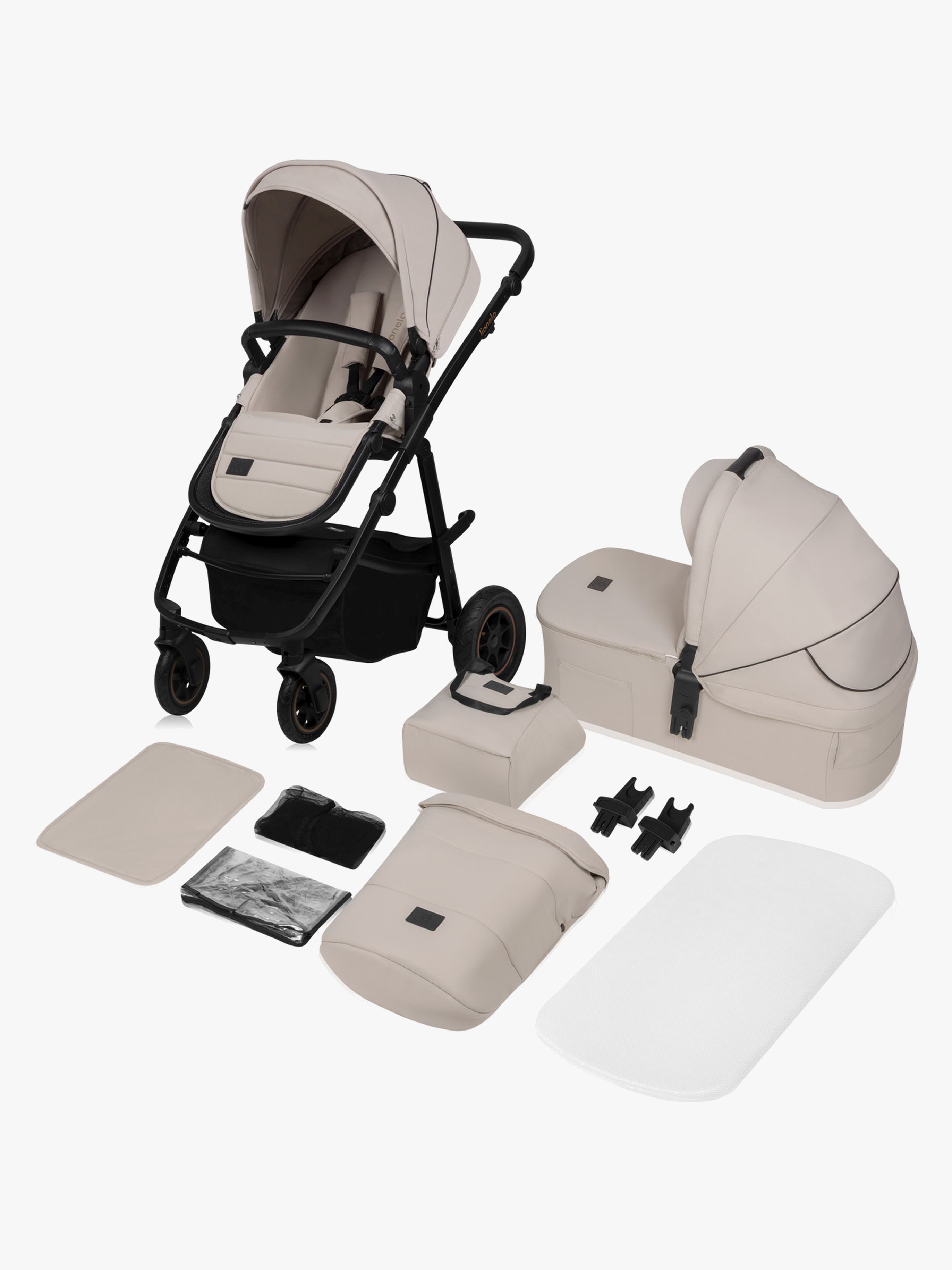 Lionelo Amber Plus 2-in-1 Duovagn – från nyfödd, komplett paket med bilstolsadapter
