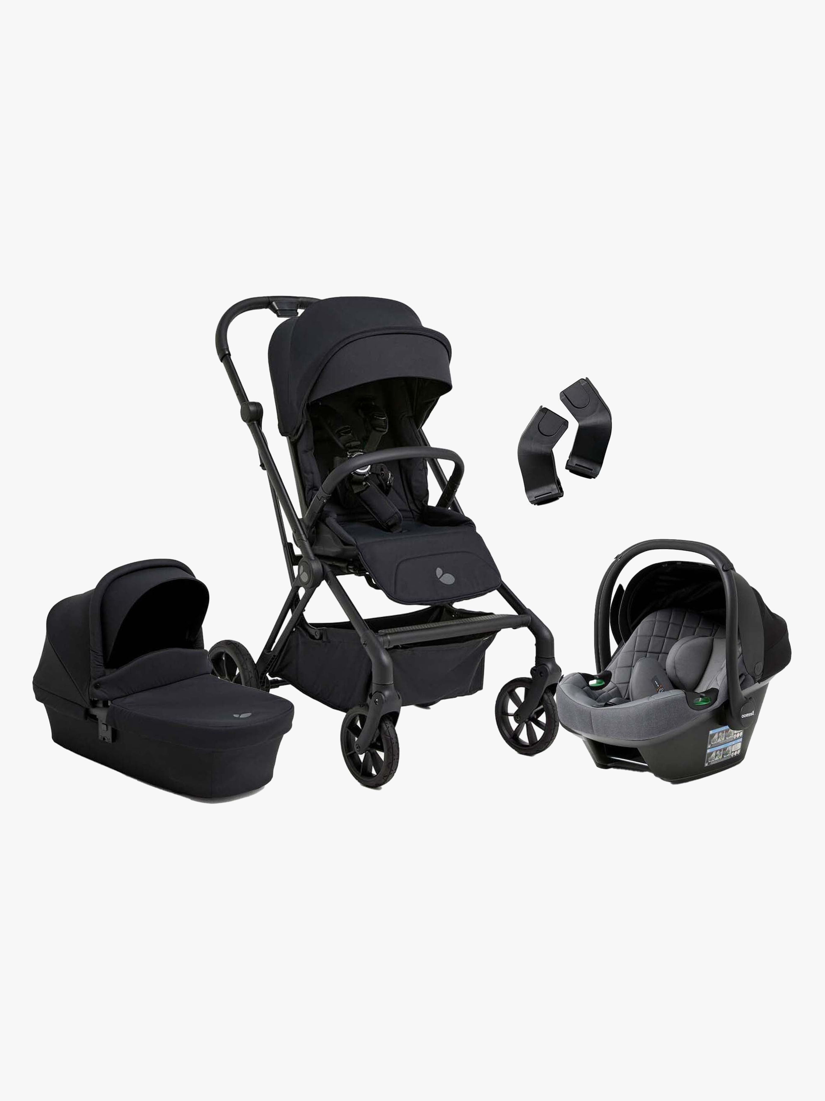 Beemoo Pro Twist Duovagn Inkl. Beemoo Route Babyskydd, Coffee Black/Mineral Grey