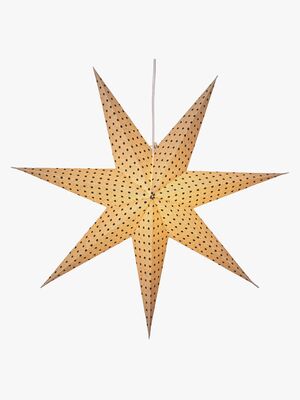 Star Trading Papirstjerne Cotton Beige M.Grønn Prikk 60 cm