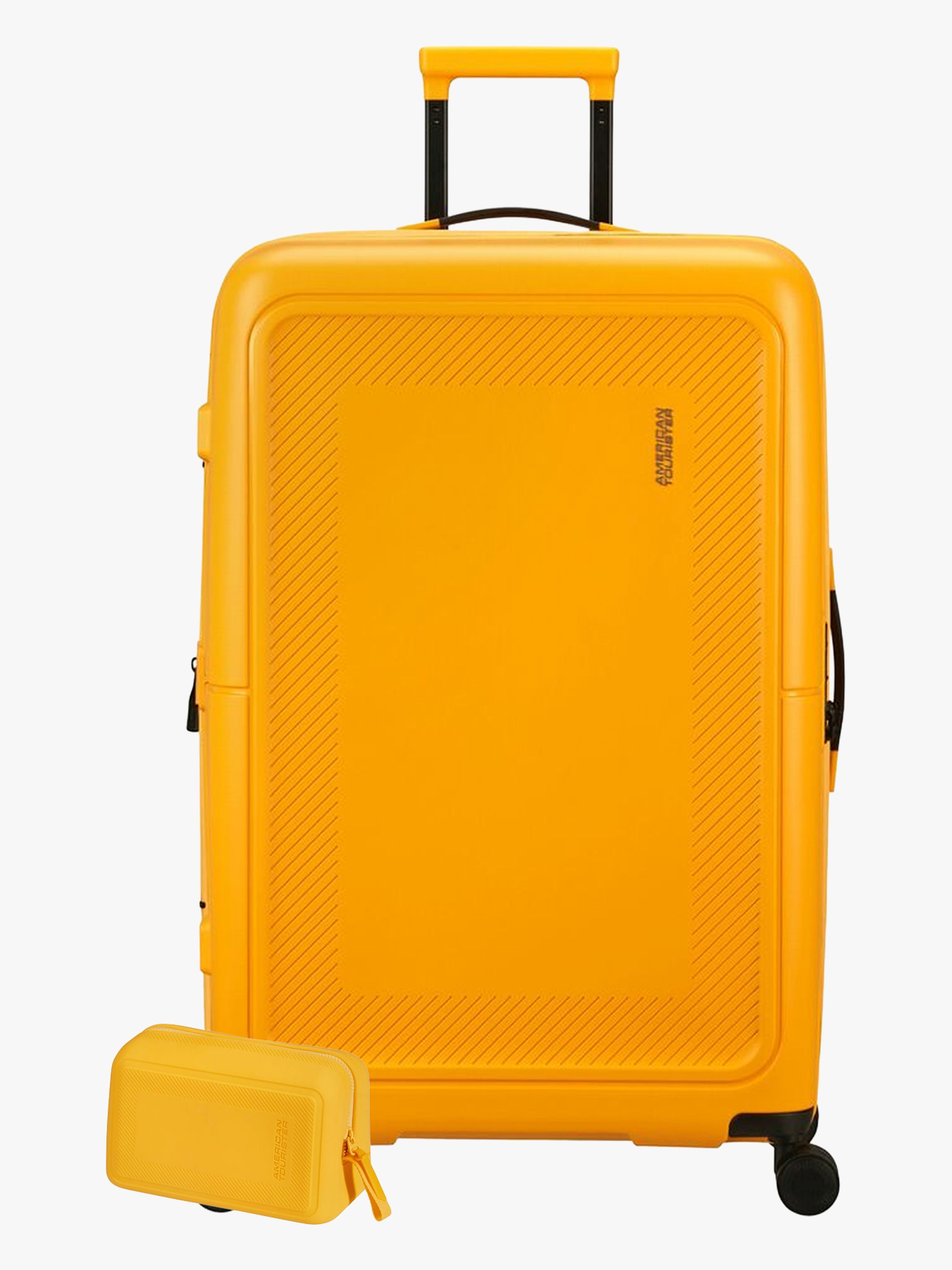 American Tourister Dashpop Resväska 104-121L &  Necessär POP Golden Yellow