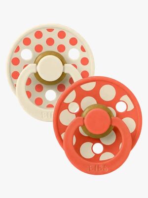 BIBS Studio Colour Sut 2-pak Polka Mix Latex Str. 2, Ivory/Tango