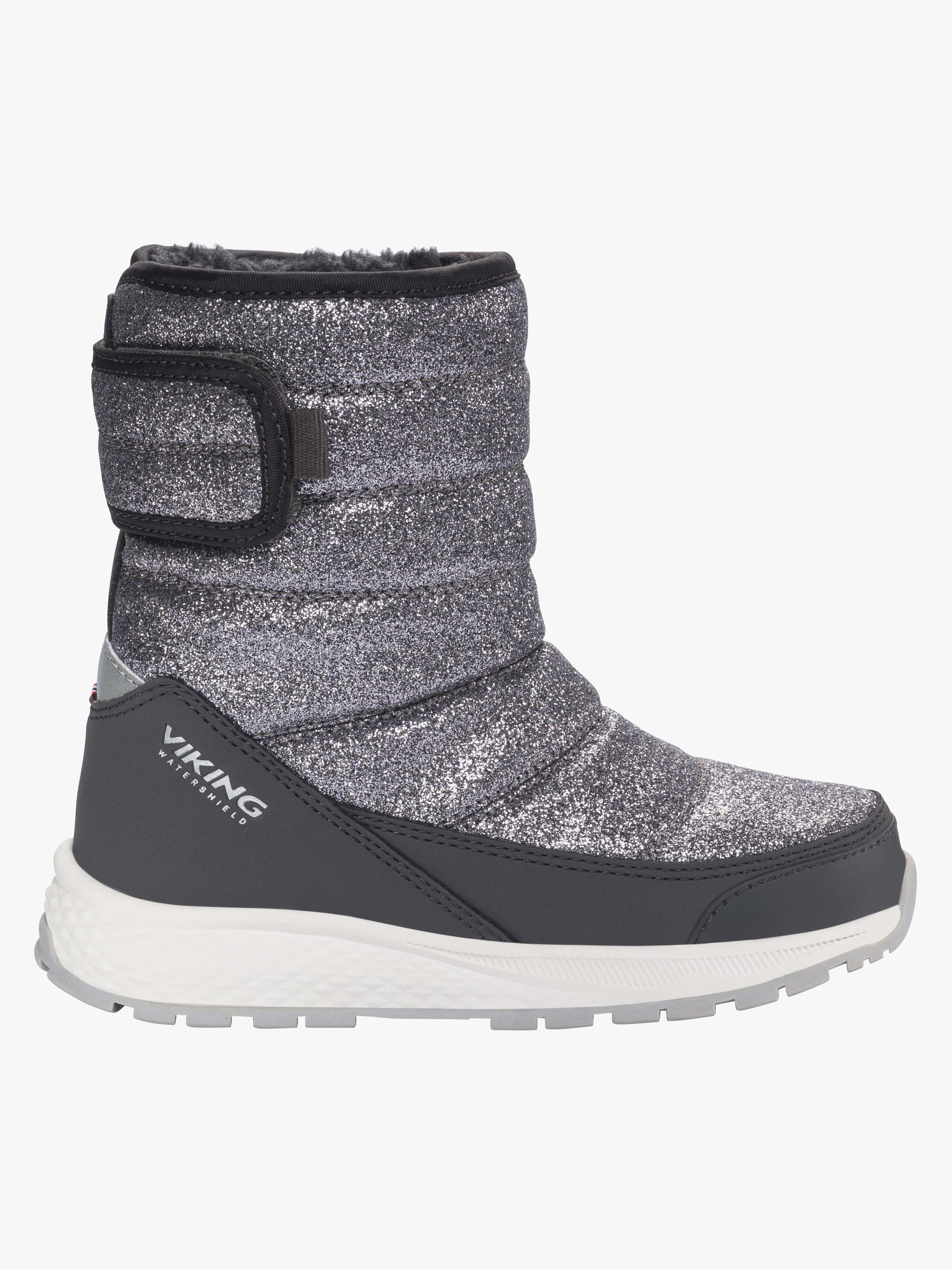 Viking Equip Glitter WP Pull-On Vinterkängor, Dark Grey, 22