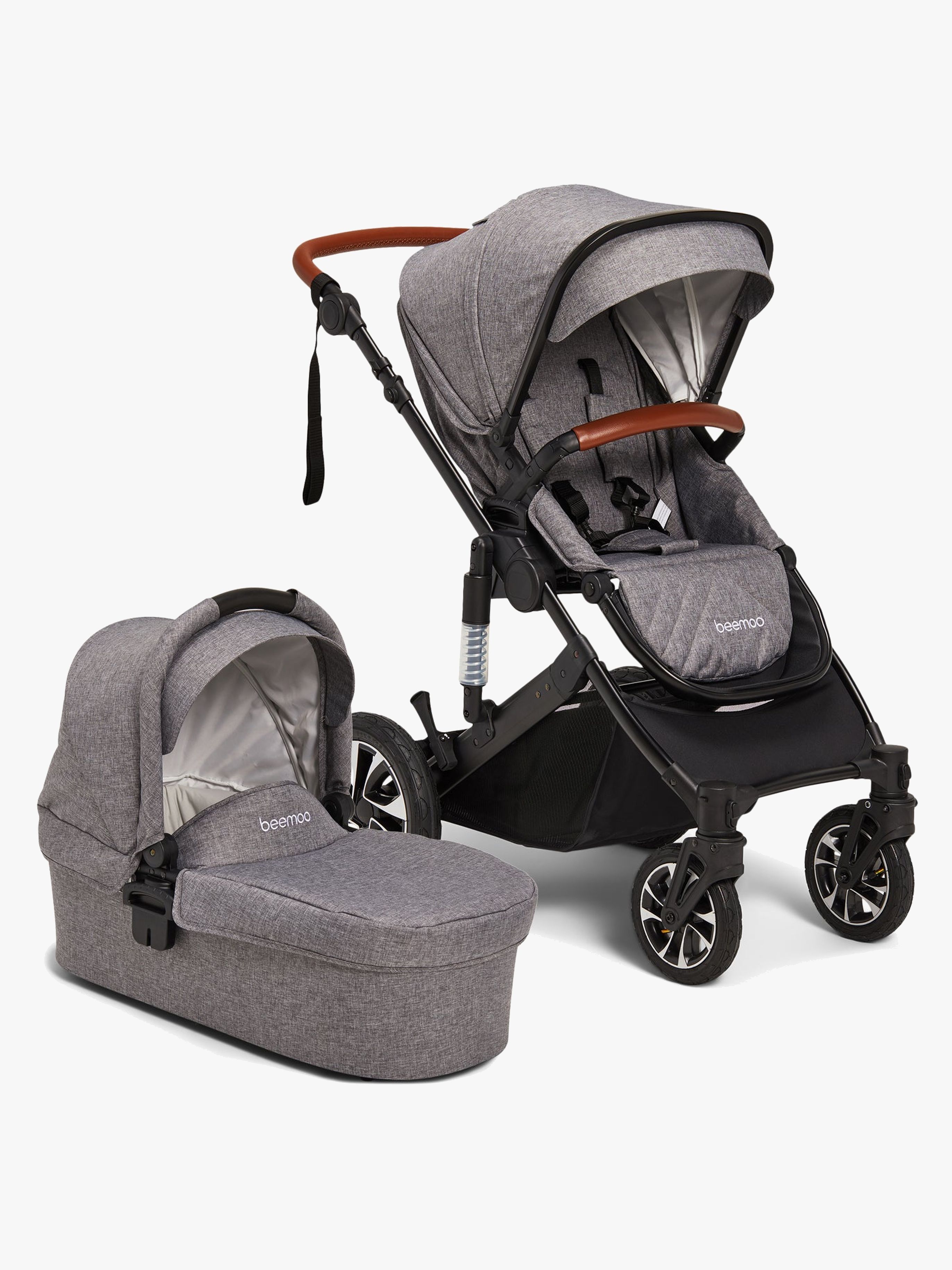 Beemoo Maxi 4 Duovagn Grey/Black – nyfödd till 4 år med liggdel