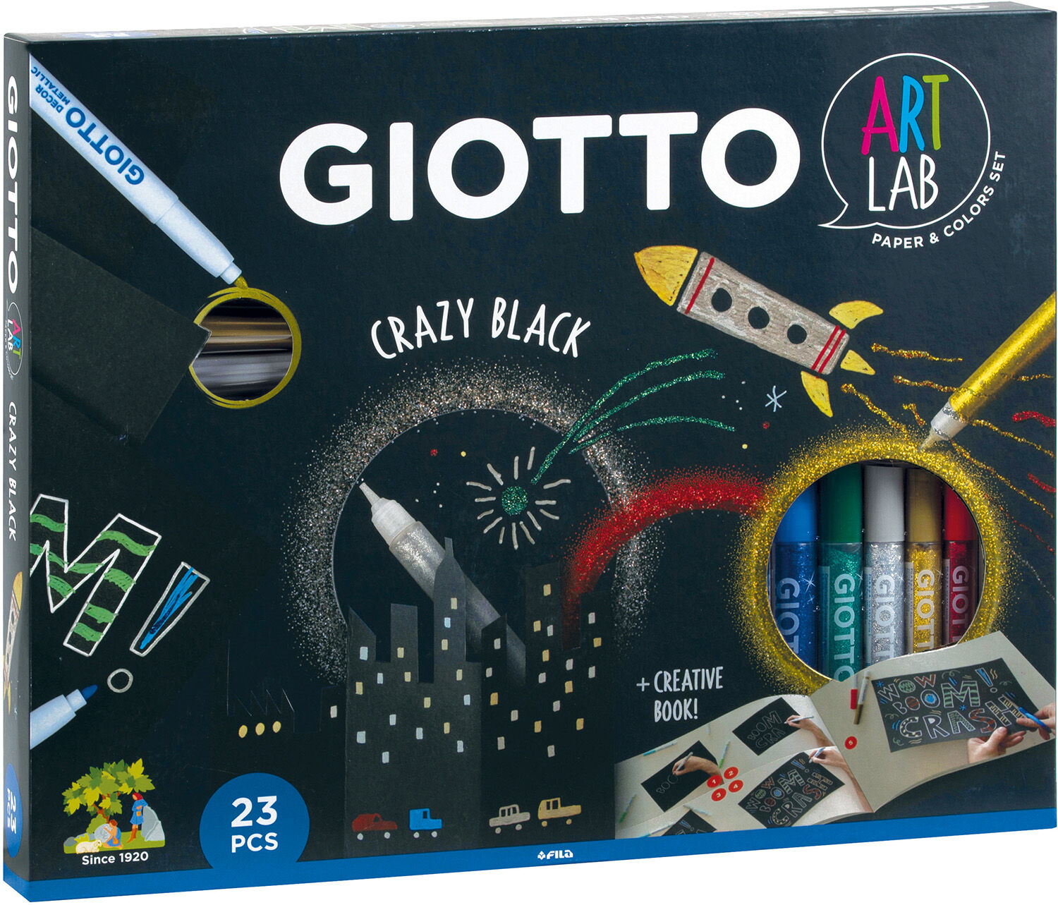 Giotto Art Lab Målarbok Crazy Black