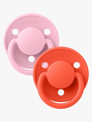 BIBS De Lux Sut 2-pak Silikone One-size, Baby Pink/Tango