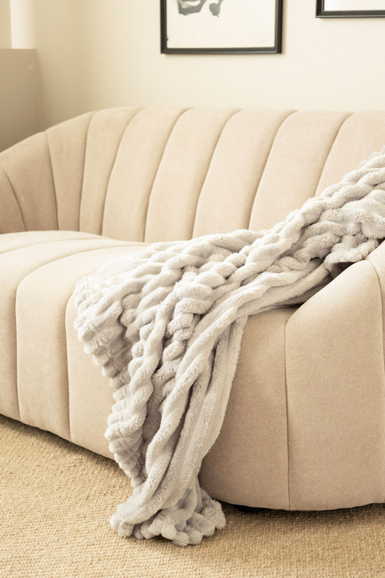 KMCarpets Stripe Pläd 130x170, Silver
