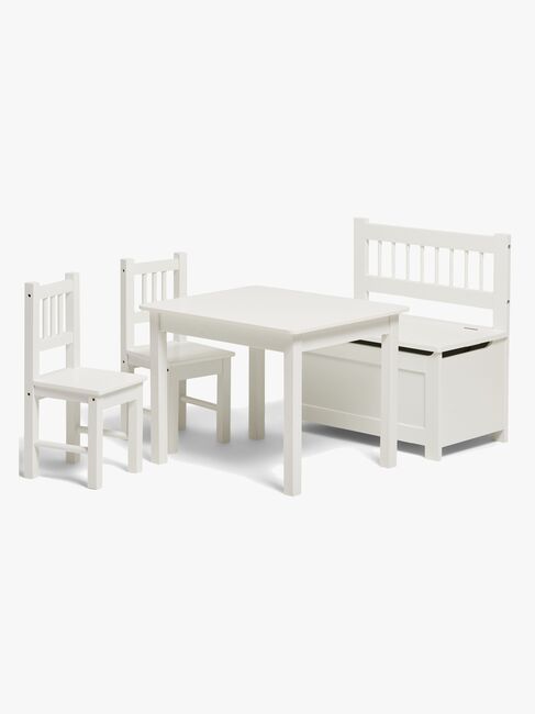 Alice & Fox LOVIS Bord och Stolar + Soffa med Förvaring, Vit