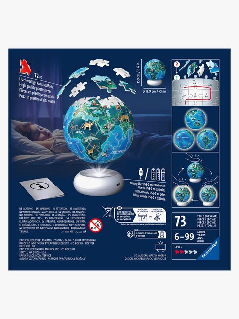 Ravensburger Gabby's Dollhouse 3D-pussel Jorden Nattlampa 72 Bitar